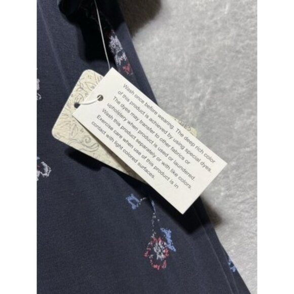 NWT Mudd Women's Large Navy Floral Lace Up Drop Shoulder Dress - Picture 4 of 12